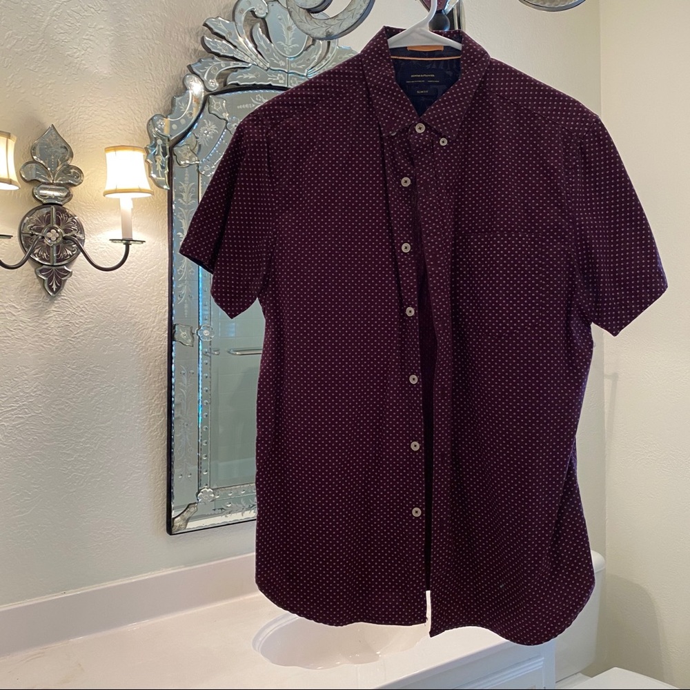 Denim & Flower casual button down, maroon